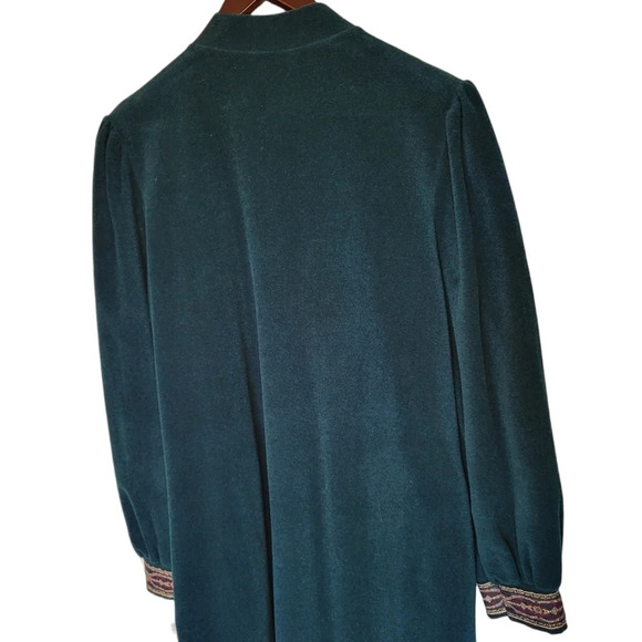 Vintage Vanity Fair Emerald Green Velvet Whimsigoth Robe Nightgown Ren Fair - Picture 6 of 14